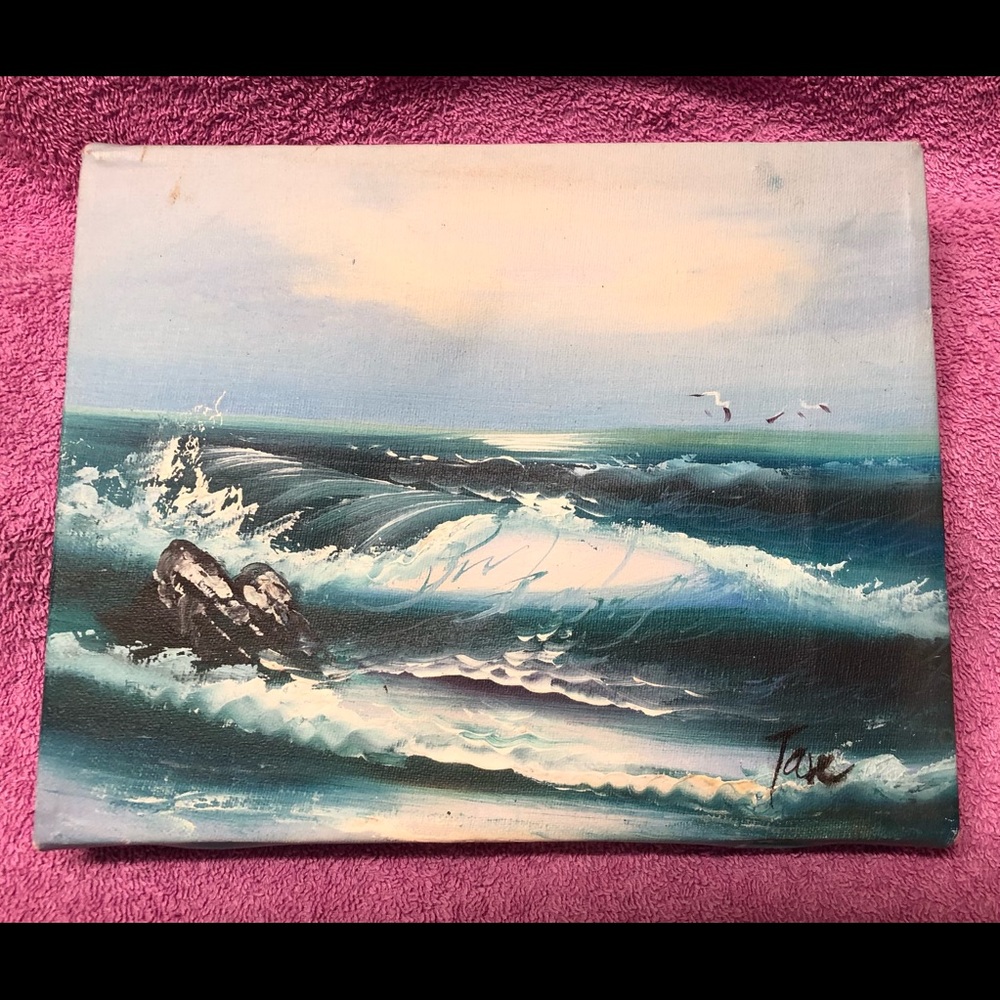 Stormy Waves Painting 8x10 Unframed Art